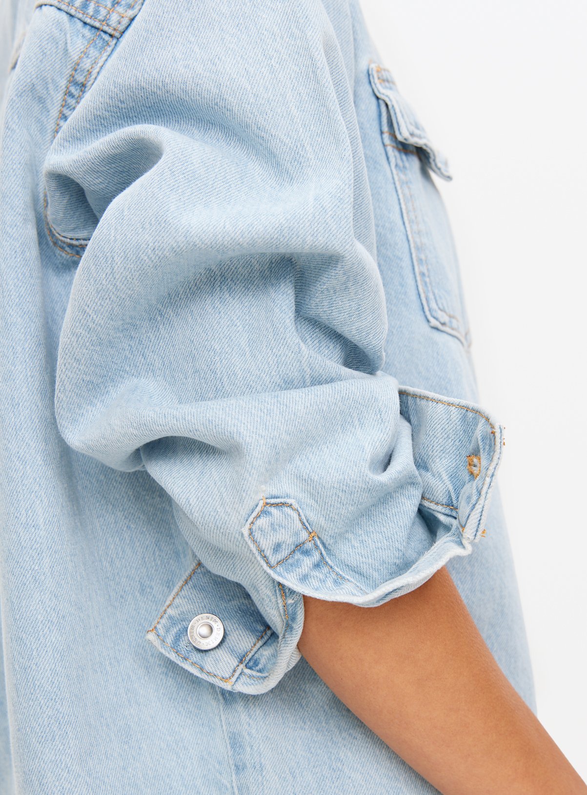 Light Washed Oversized Denim Shirt 16 - Image 3 thumbnail